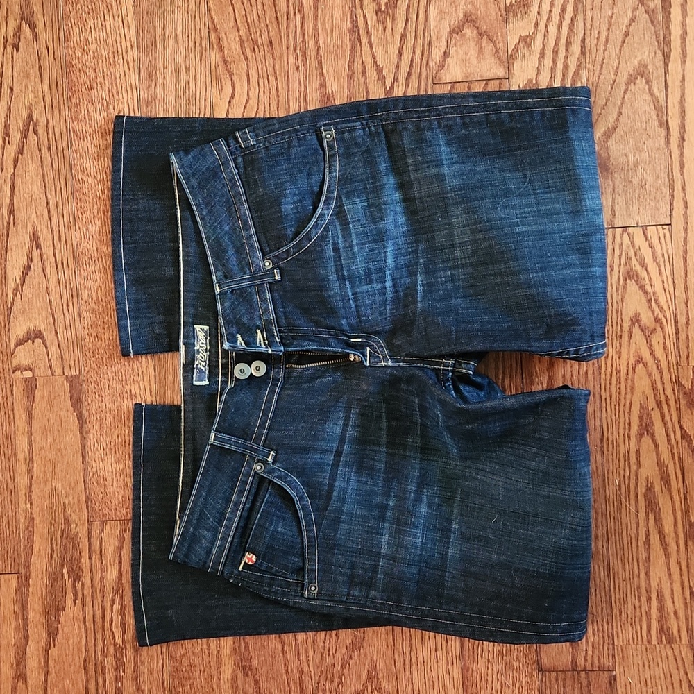 Hudson Mid Rise Boot Leg Ankle Jeans with Flap pocket